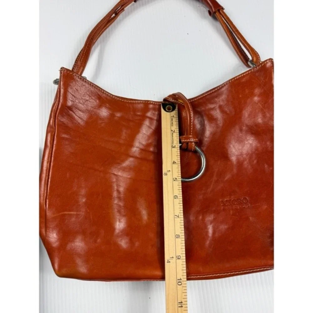 Micro Firenze‎ Leather Hobo Bag Designer Ring Accent Shoulder Bag